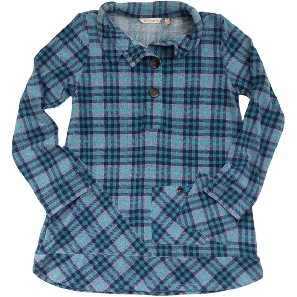 NWT Soft Surroundings Brynn Tunic Blue Plaid Flannel - Size XS - Picture 1 of 10